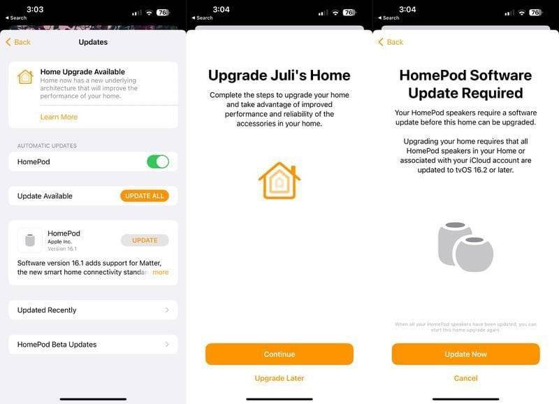 苹果停留在8.4版本:苹果已取消 iOS 16.2 升级到新 Home 家庭架构的选项